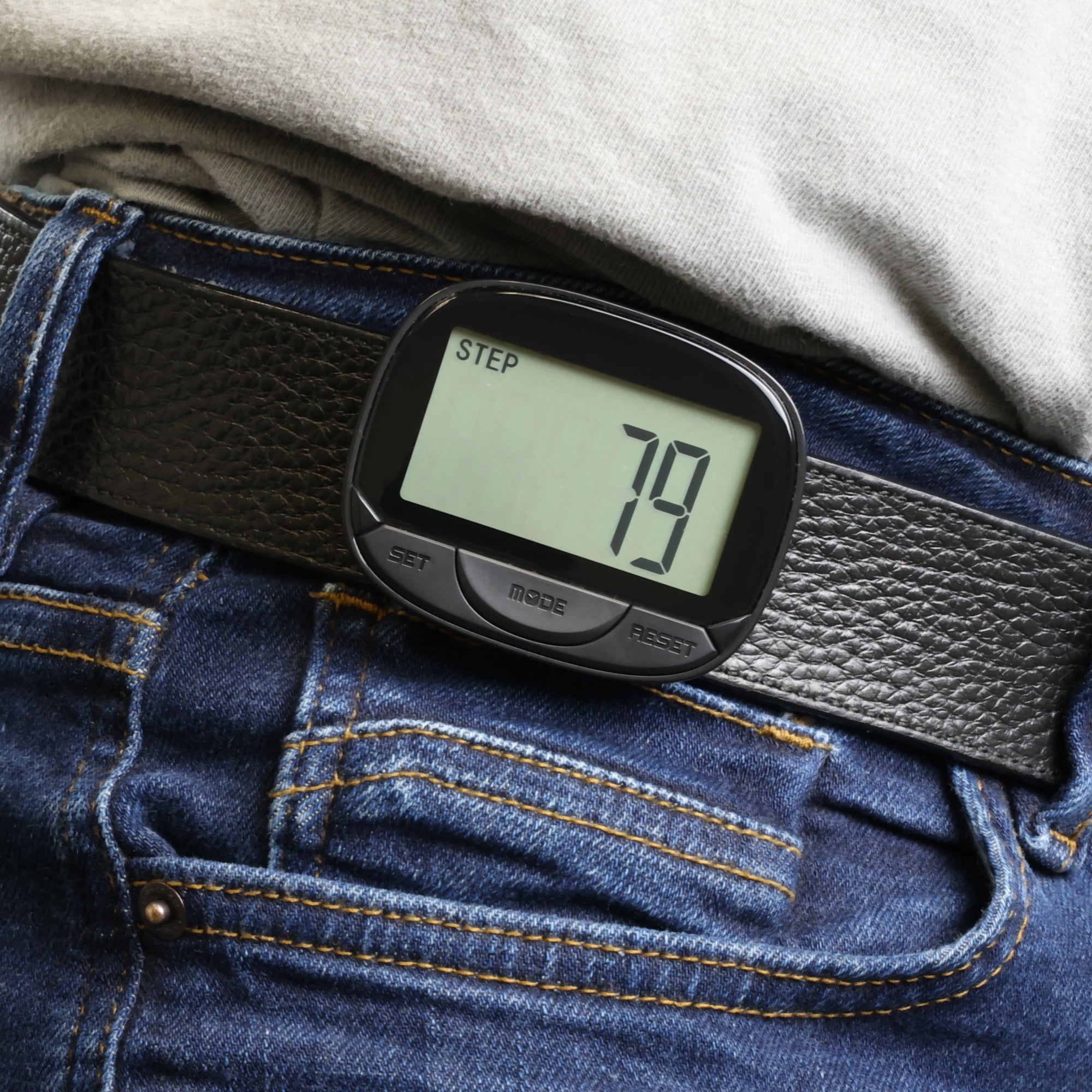 Xtreme Fit Clip-on Pedometer with Distance, Calories, and Time Tracking - Includes Battery - Black