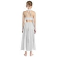thumbnail image 7 of iiniim Girls Sparkly Ballet Leotards Ballroom Dancing Outfit Shiny Jazz Latin Dance Dress Gymnastic Tutu Skirt White 6, 7 of 7