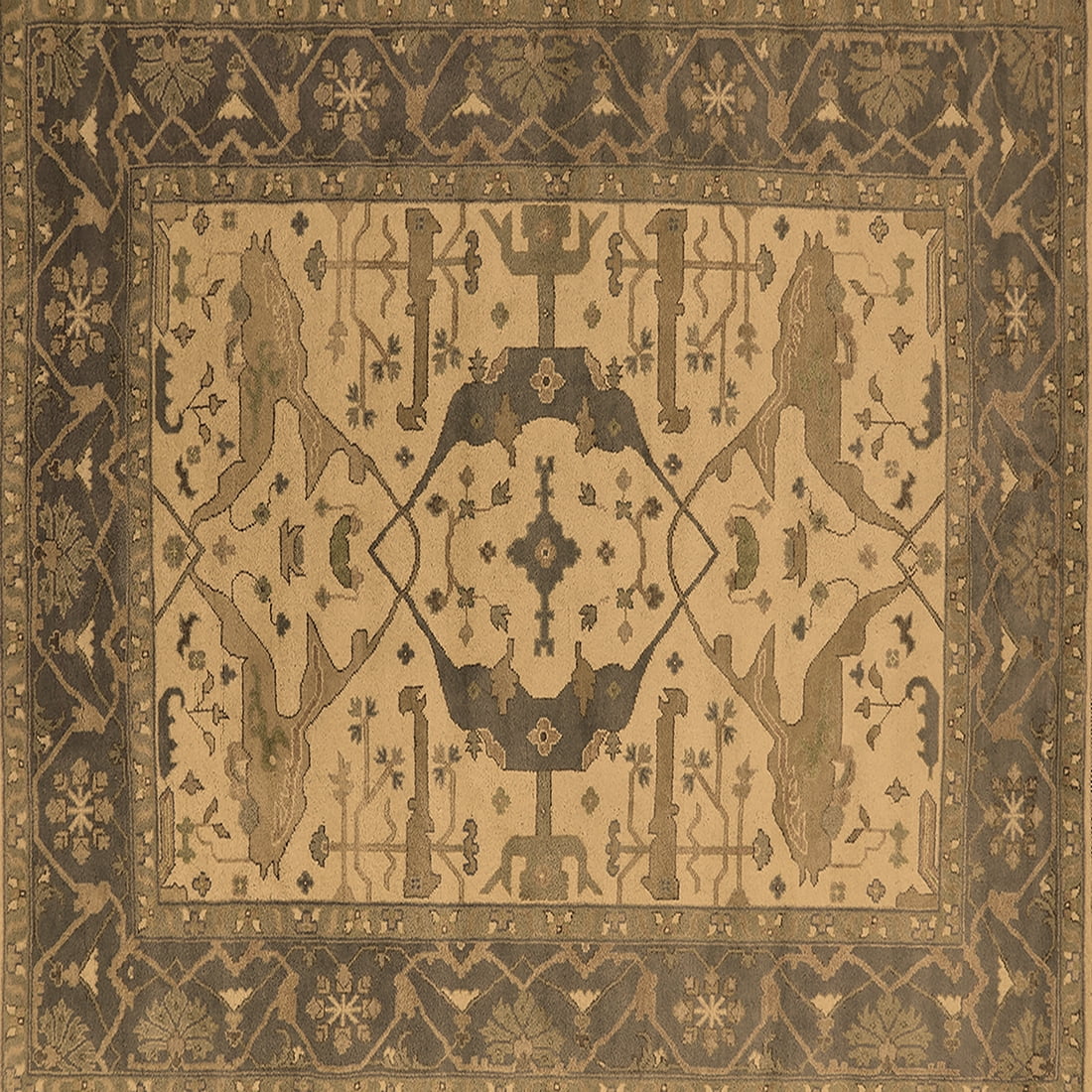 Ahgly Company Indoor Square Oriental Brown Industrial Area Rugs, 6 ...