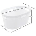 thumbnail image 3 of 42 Liters Plastic Laundry Basket, White Clothes Hamper Baskets with Handles Set of 4, 3 of 6