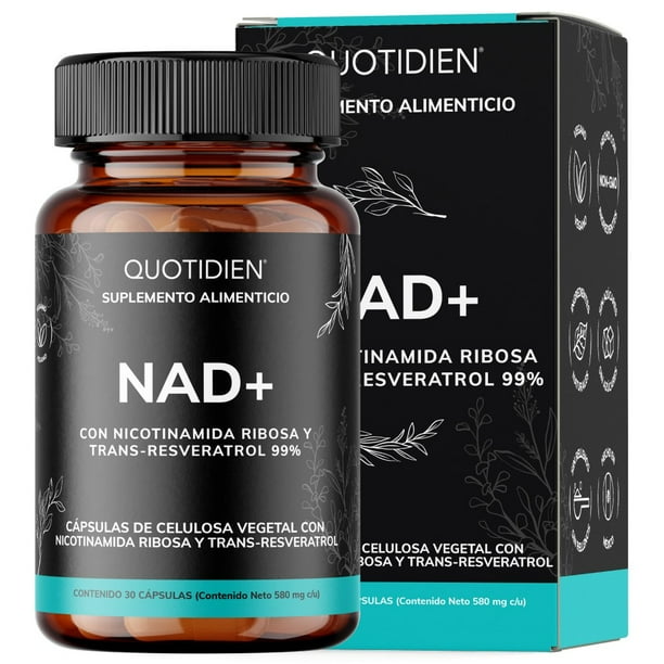 Nad + | Nr Nicotinamida Ribosa (nicotinamide Riboside) Con Trans - Resveratrol Puro 99%, Ácido Alfa Lipoíco, Extracto De Quercetina, Fosfato Dibásico De Calcio - Vitaminas Mujer | 30 Cápsulas
