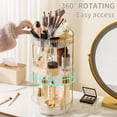 thumbnail image 4 of Organizador de maquillaje giratorio de 360°, almacenamiento de maquillaje para el cuidado de la piel de gran capacidad, organizadores de perfumes de 3 niveles, organizador de tocador cosmético con sop, 4 of 5