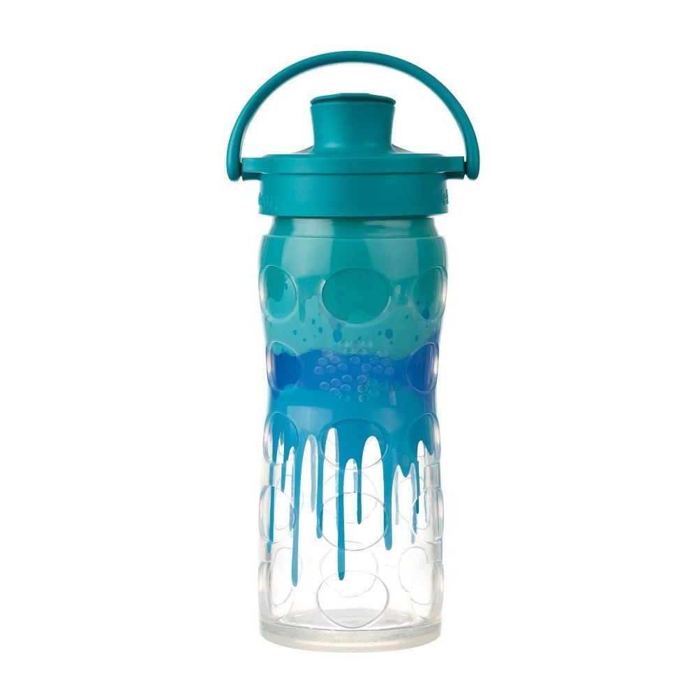 Lifefactory 16oz Glass Water Bottle with Active Flip Cap Blue Splash
