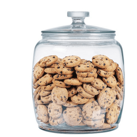 2.5 Gallon Glass Jars with Lids, Large Cookie Jars with Wide Opening, 1 Pack Glass Storage Jars with Lids for Kitchen, Great for Storage Flour, Rice, Sugar, Pasta, Candy