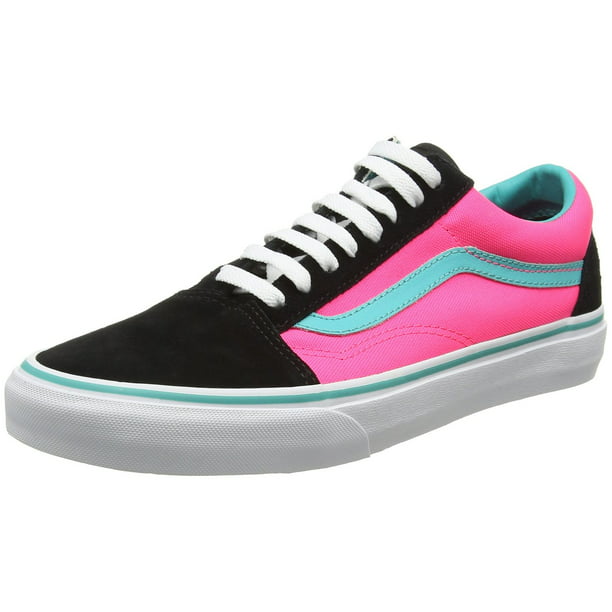 Vans Unisex Old Skool (Brite) Skate Shoe-Black/Neon Pink 