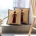 thumbnail image 6 of LALILO Throw Pillow Covers African Woman Traditional Clothes With African Cushion Cover 18" x 18", 2 Pack, 6 of 6