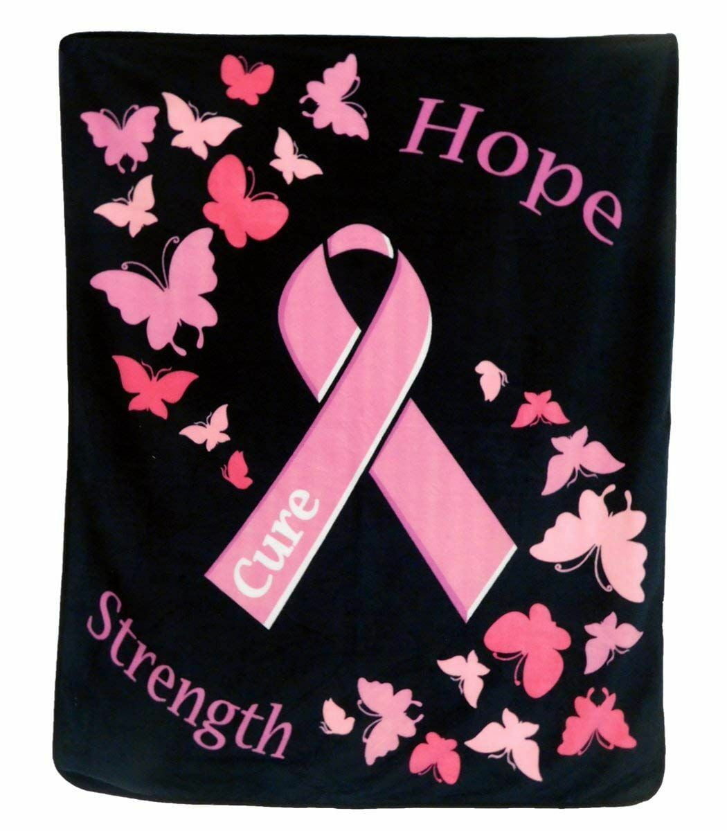 Wholesale ( 2 ) Pink Ribbon Breast Cancer 50x60 Polar Fleece Blanket Throw Plush