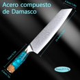 thumbnail image 2 of Cuchillo para chef acero damasco profesional afilado cuchillo de cocina mango ergonómico multiusos superior para hogar y restaurante, 2 of 8
