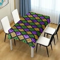 thumbnail image 7 of Coolnut Mardi Gras Rectangle Tablecloth Spill-Proof Polyester Table Cloth Table Cover for Kitchen Dining Picnic Holiday Party Decoration, 54"x72", 7 of 7