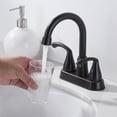 thumbnail image 4 of Wowow 4 in. Centerset Double Handle High Arc Bathroom Faucet with Drain Kit Included in Oil Rubbed Bronze, 4 of 8
