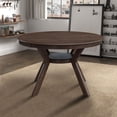 thumbnail image 3 of 47.24'' Round Rubber Wood Dining Table. Fits 4-6 people. Wooden Trestle Pedestal Base. Modern for Dining Room & Living Room. Stylish & Functional Kitchen Table. Elevate Your Dining Experience, 3 of 8