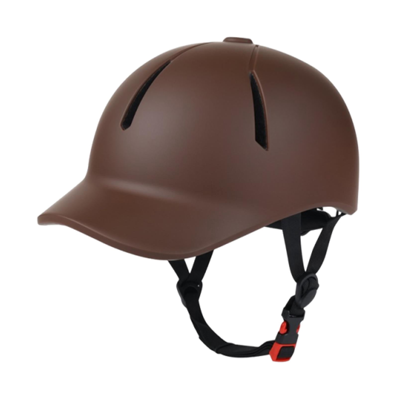 QSTDGVPW Equestrian Helmet Adjustable Riding Cap Breathable Lightweight Comfortable Horse coffee S