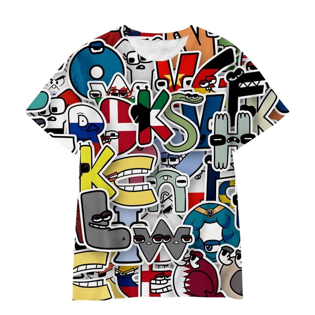 Camiseta Unisex Kids Alphabet Lore Top Material premium Casual Verano Manga Corta Cosplay Tops Niño Gao Jiahui unisex