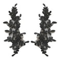 thumbnail image 3 of 1 Pair Lace Flower Applique Edging Fabric Ribbon Decal Vintage Embroidered Black, 3 of 9