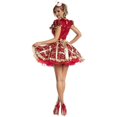 thumbnail image 4 of SAYOO Vestuario de Halloween femenino, vestido de fresa de manga corta con borde de loto SAYOO moda, 4 of 6