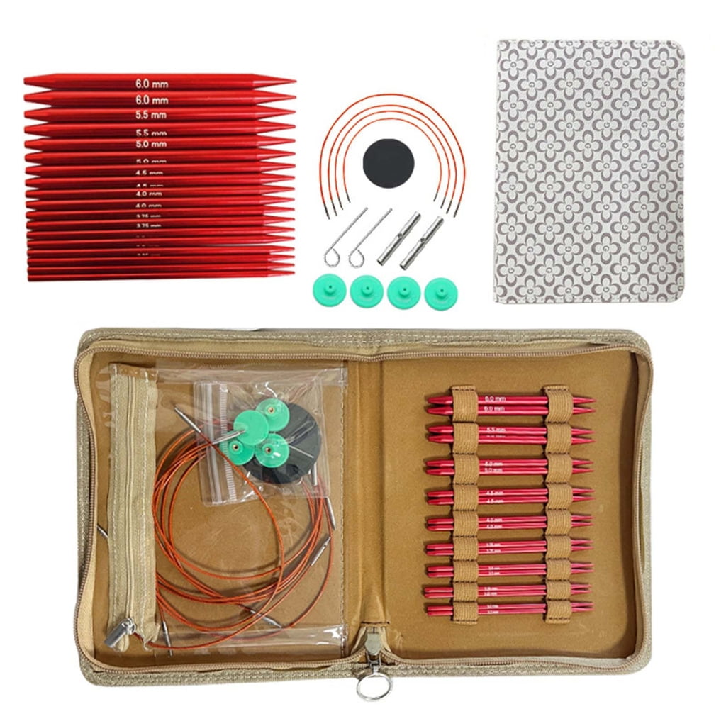 ZPAQI 9Pairs Aluminum Interchangeable Circular Knitting Needle for Sweater Sock Bag