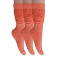 thumbnail image 3 of Slouchy Socks for Women Pack 3 Pairs Cotton Shoe Size 5 to 10 - Peach, 3 of 11