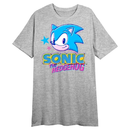 Sonic the Hedgehog Women s Heather Gray Sleep Shirt-Medium Sonic the Hedgehog Women s Heather Gray Sleep Shirt-Medium