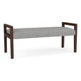 thumbnail image 1 of Pemberly Row Waiting Reception 2 Seat Bench Wood Frame in Gray, 1 of 5