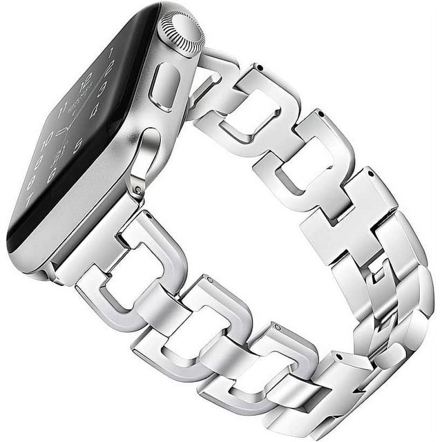 Correa de acero inoxidable Compatible con Apple Watch Band 38 mm 40 mm Mujeres y hombres Iwatch Series 4, Series 3, Series 2 1 Accesorios Pulsera de metal Correa deportiva D-Link (Plata) Zhivalor CZDZ-HY152-5