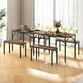 thumbnail image 4 of Costway Ensemble de Salle à Manger 3 Pcs 48 Pouces pour 4 Table Rectangulaire et 2 Bancs avec Cadre en Métal, 4 of 10