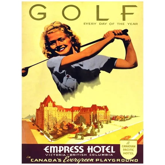 .Decoration Poster.Home Room wall design print.Canada Golf resort.Empress 24 x 36 Inch Poster
