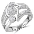thumbnail image 1 of Majesty Diamonds MDR190085-3.5 Bague Cocktail Vintage en Diamant Rond 0.5 CTW en Or Blanc 14K - Taille 3.5, 1 of 1