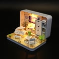 thumbnail image 2 of Casa de muñecas en miniatura modelo niños juguetes casa de muñecas bloques de construcción muebles Kit JShteea El nuevo, 2 of 7