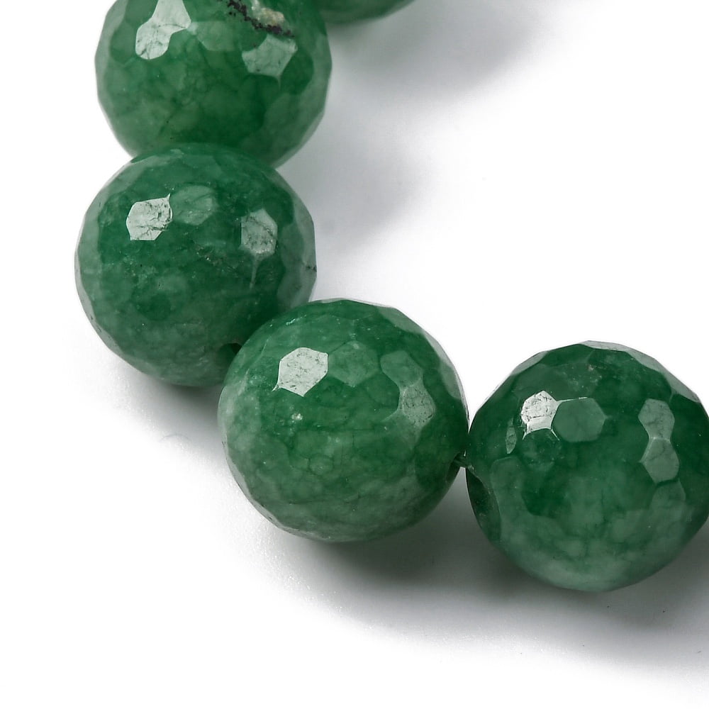 2strands Dyed White Beads Strands Faceted Round Green 15~16mm Hole: 1.5mm about 25pcs/strand 15.55''(39.5cm)