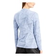 thumbnail image 2 of ALFANI Womens Light Blue Printed Long Sleeve V Neck Wear To Work Blouse S, 2 of 4
