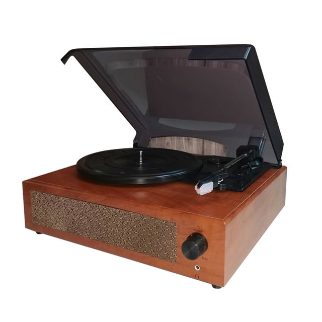 Haut-parleur Portable Rétro Phonographe gramophone Tourne-Disque Classique Lecture sur Plateau Tournant Haut-Parleur Stéréo Intégré 33/45/78 Tr/min, Facile à Installer