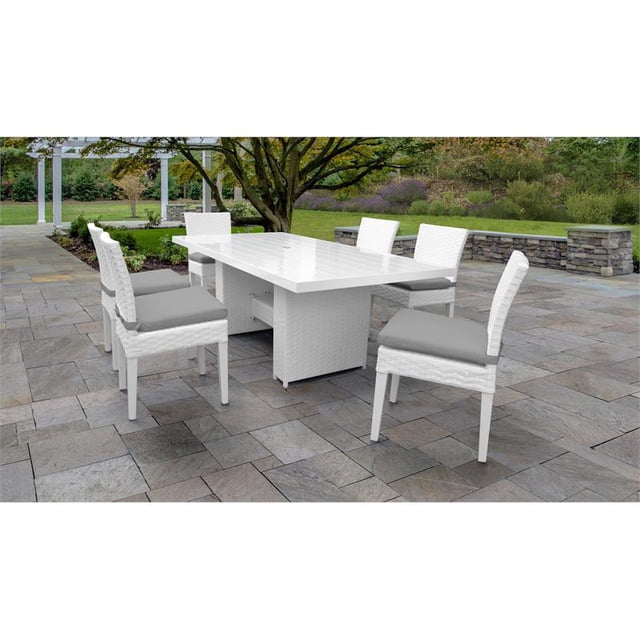 Table de Salle à Manger Patio Rectangulaire Monaco avec 6 Chaises Sans Bras