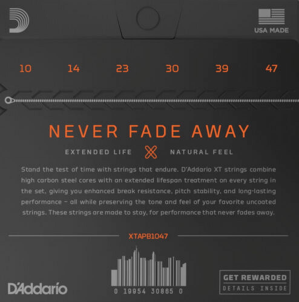 D'Addario Guitar Strings 2-Sets Extended Life Phosphor Bronze Extra Light 10-47