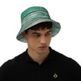 thumbnail image 4 of KLL Old Green Wooden Bucket Hat for Women Men Packable Travel Beach Sun Hat Outdoor Rave Accessories Reflective Fisherman Cap, 4 of 7