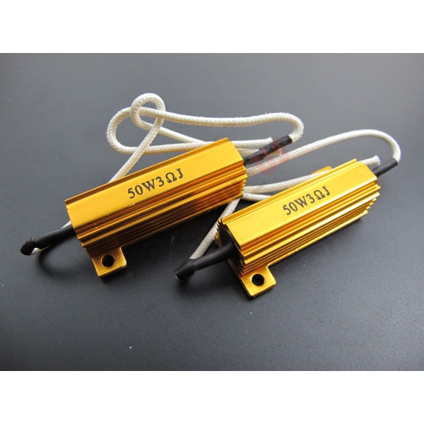 2X 50W 3Ohm LED Load Resistors for LED Turn Signal or LED License Plate