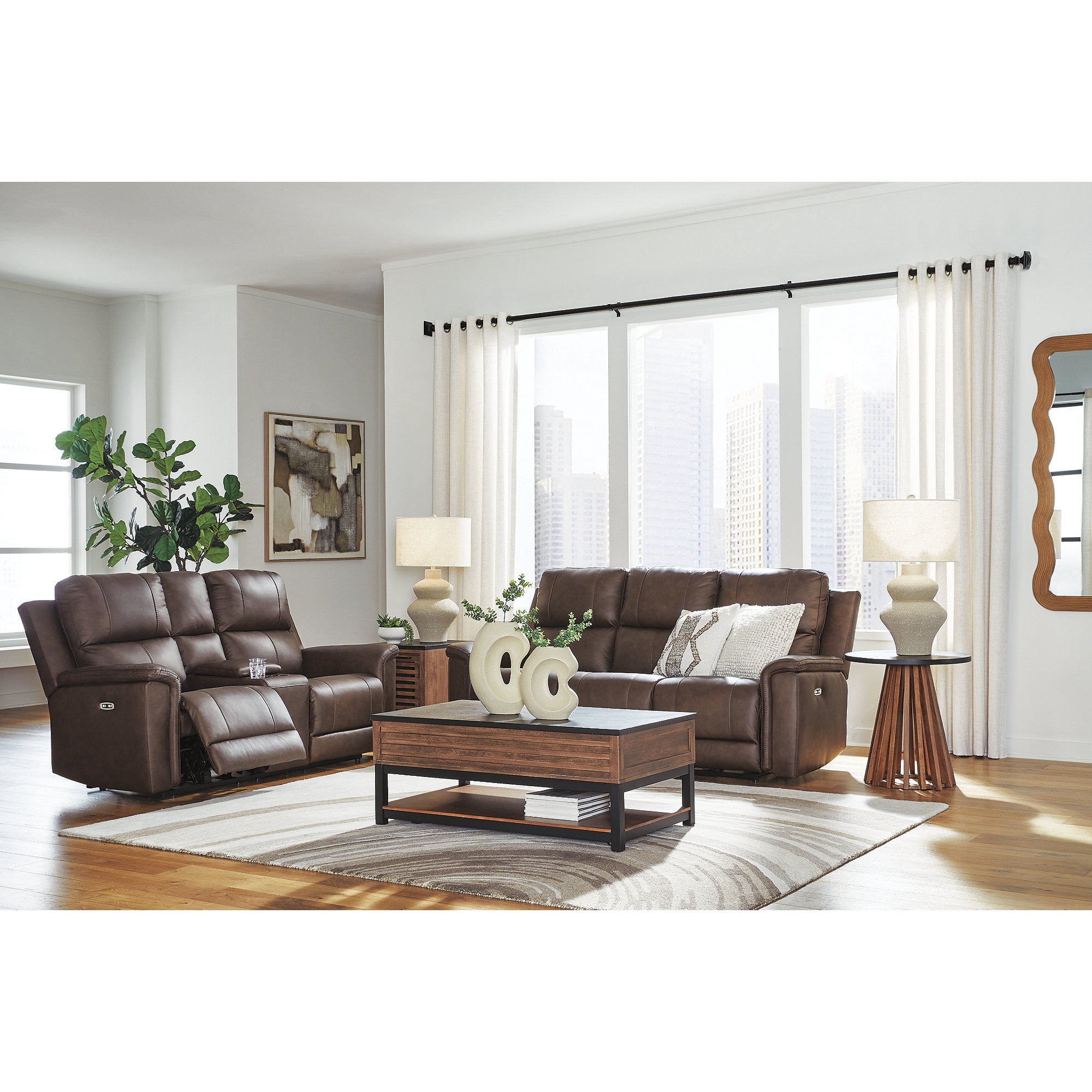 Signature Design by Ashley Kallari End Table, Warm Brown & Black