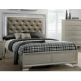 thumbnail image 2 of Modern Champagne Faux Finish 5pc King Size Bed Dresser Mirror Nightstand Wooden Furniture Set, 2 of 4