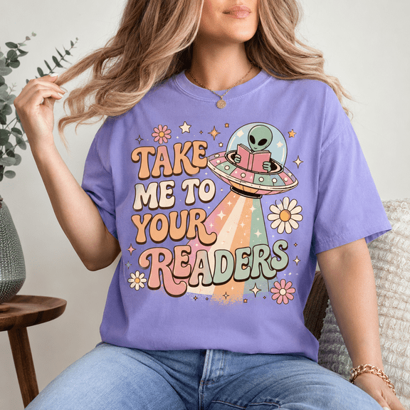 Back To School Shirt, Take Me To Your Readers Tee, Alien Book Lover Shirt, Librarian Gift, Teacher Appreciation Outfit