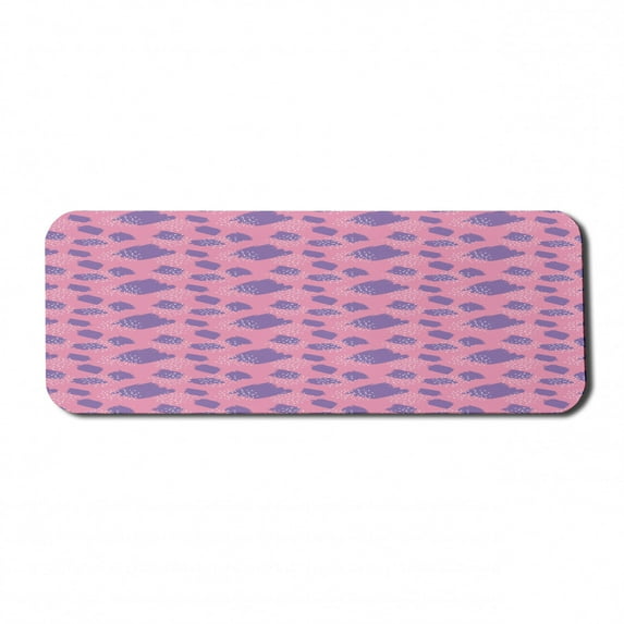 Abstract Computer Mouse Pad, Artwork of Random Paintbrush Strokes and Hits Drawn by Hand, Rectangle Non-Slip Rubber Mousepad Large, 31" x 12" Gaming Size, Pastel Pink Blue Violet, by Ambesonne