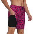 thumbnail image 2 of Fuzoiu Floral Colorful Print Men's Swim Shorts,Quick-Dry Double-Layer Swim Trunks,Board Trunks,Beach Shorts Swimwear Bathing Suits-Large, 2 of 6