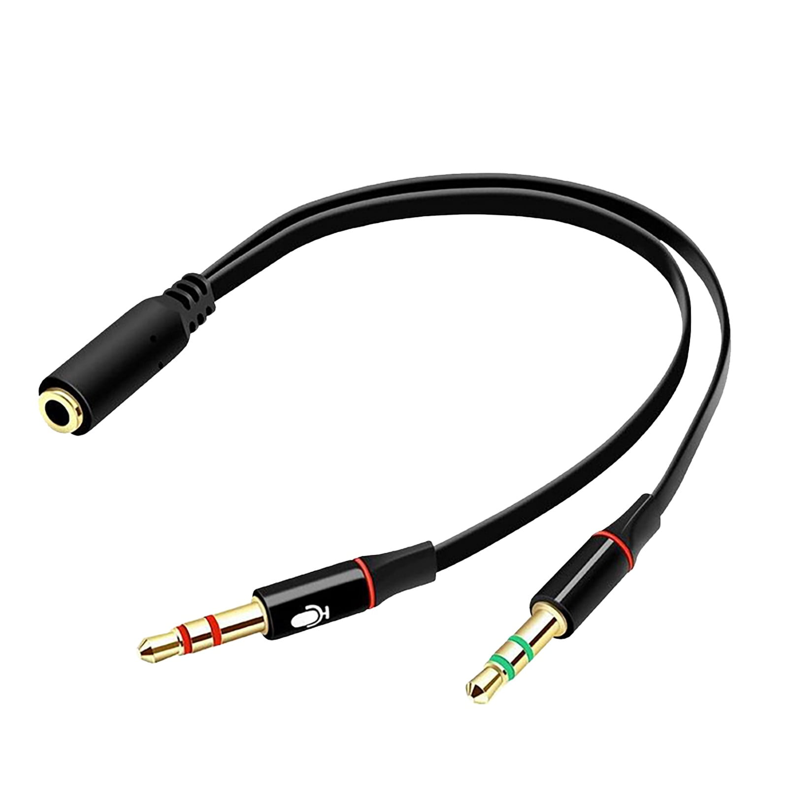 Dsscvnef Computer Headphone Splitter 35mm Female to Male Audio Y Adapter for Smartphone PC Headset Microphone