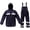 Navy, variant on Rain Suits for Men Women Waterproof Fishing Rain Jacket Bib Pants Lightweight Reflective 3-Piece Rain Gear (Black, L)