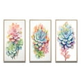 thumbnail image 2 of Designart "Tender Retro Pink Blossoming Succulent I" Succulent Framed Wall Art Set Of 3 - Pink Traditional Frame Gallery Set For Office Decor, 2 of 6