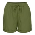 thumbnail image 4 of Edvintorg Women Shorts Summer Elastic Waist Tie Cotton And Linen Casual Wide Leg Shorts Pants with Pockets Women Shorts Sport Femme, 4 of 5
