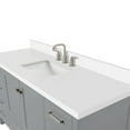 thumbnail image 7 of ARIEL Cambridge 61 Inch Rectangle Sink Vanity With White Quartz Countertop In Grey, 7 of 7