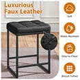 thumbnail image 7 of Yaheetech 24" H Modern Faux Leather Bar Stools with Footrests, Black, 7 of 7