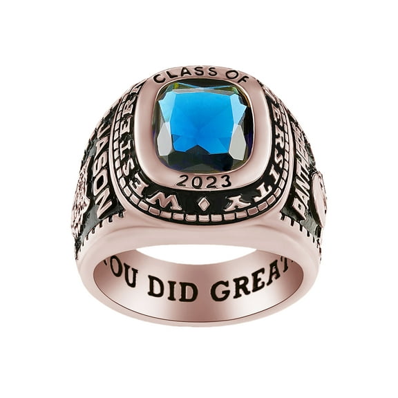 Mementos PJM Customized Men's Class Rings Sterling Silver for High School or College-Classic