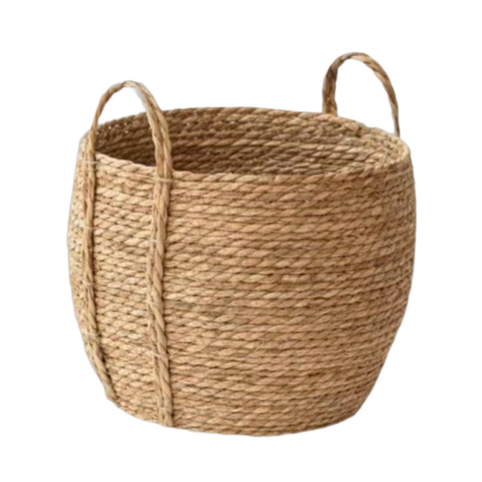 Vsenkes Woven Planter Basket Easy to Carry Ornament Home Decoration Plant Container for 35cmx35cmx28cm