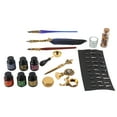 thumbnail image 3 of Quill Pen Ink Set, Feather Quill Pen And Ink Kit With Feather Dip Pen /Glass Dip Pen /18 Pcs Replacement Nibs /6 Pcs Ink /Fire Lacquer Wax Particles, Ideal Gift Kit For Writing, 3 of 8
