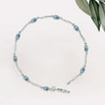 thumbnail image 6 of SZUL Women's Aquamarine and Diamond Wave Link Bracelet in .925 Sterling Silver, 6 of 7
